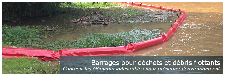 Barrage pour débris et déchets flottants